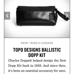 Topo Designs Ballistic Black Toiletry Bag